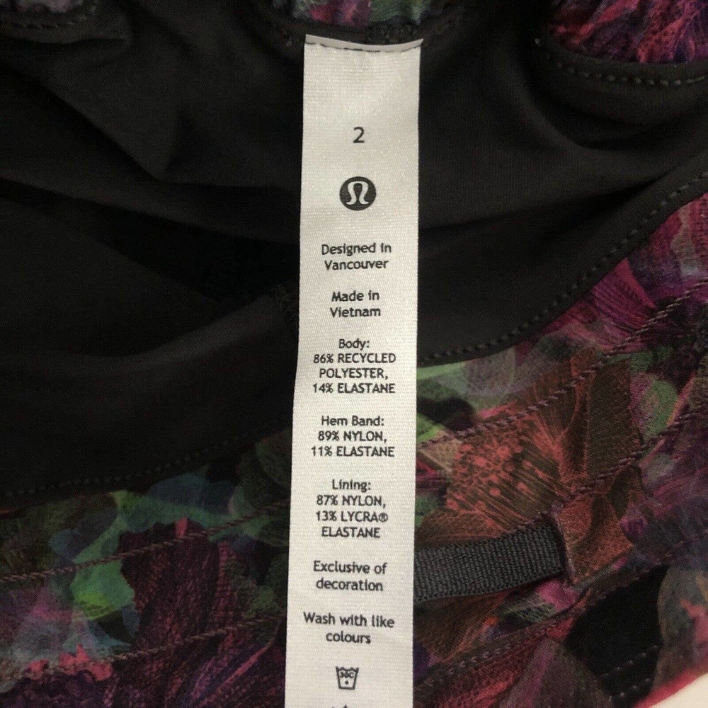 NWT Lululemon Vivid Floral Tone Multi Graphite Grey Hotty Hot HR Skirt 2 Long - Picture 3 of 7